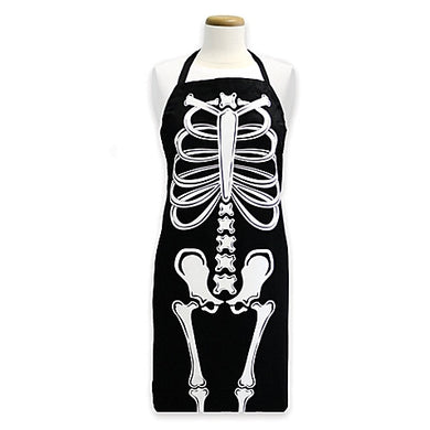 Glow-in-the-Dark Skeleton Apron in Black